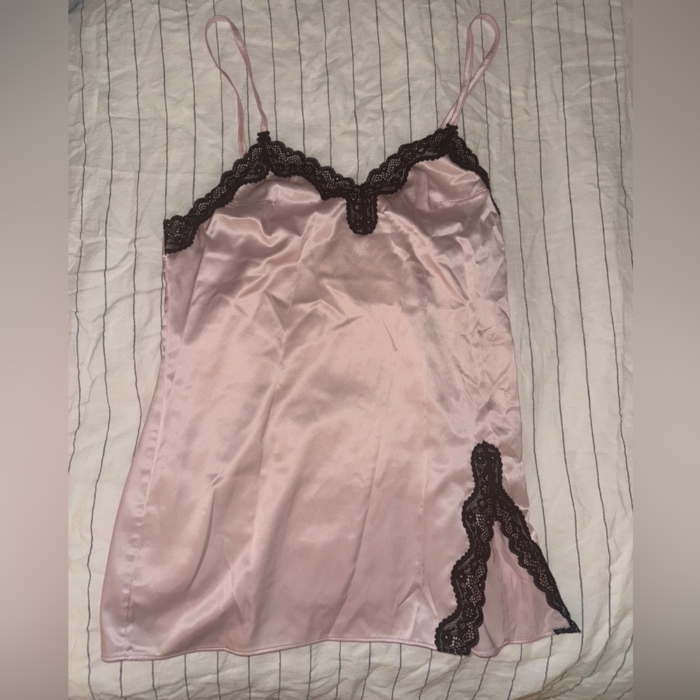 Victoria's Secret Pink and black slip nightdress